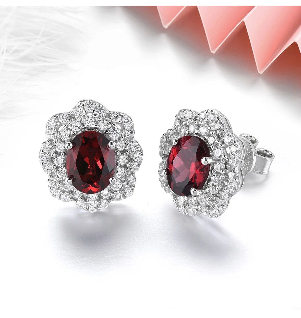 Natural  Sterling Silver  Rose Garnet S925 Jewelrys