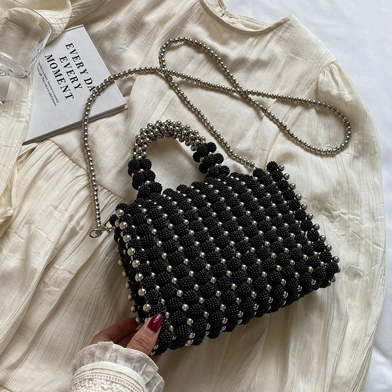 Black Small Square Bag Tote Handmde