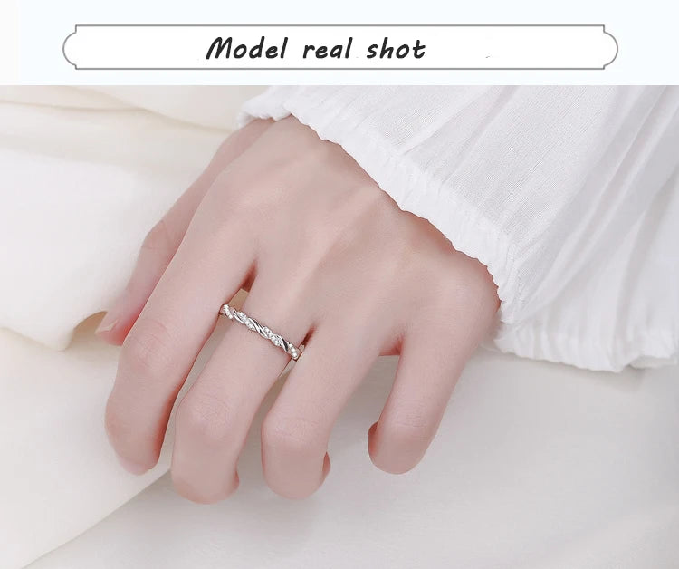 2022 NEW Fashion  Wrap Rings For Women Real S925 Silver  Elegant Finger Crystal Diamond Rhinestone Zircon Dainty  Gift Jewelry