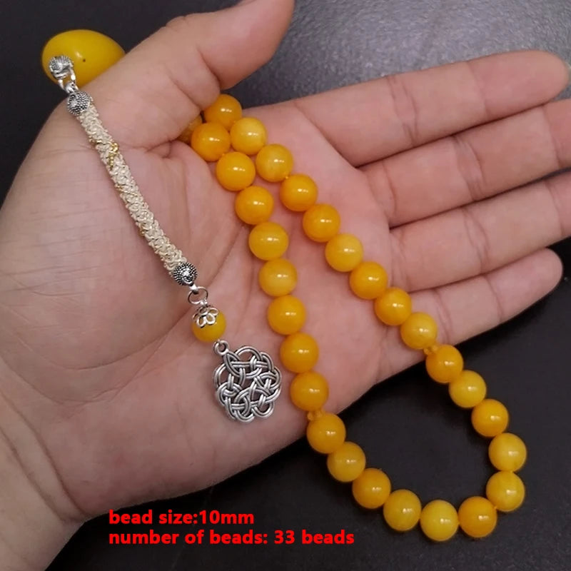 Tasbih Orange Resin Muslim  Rosary bead islamic prayer beads arabic jewelry Misbaha Turkish jewelry