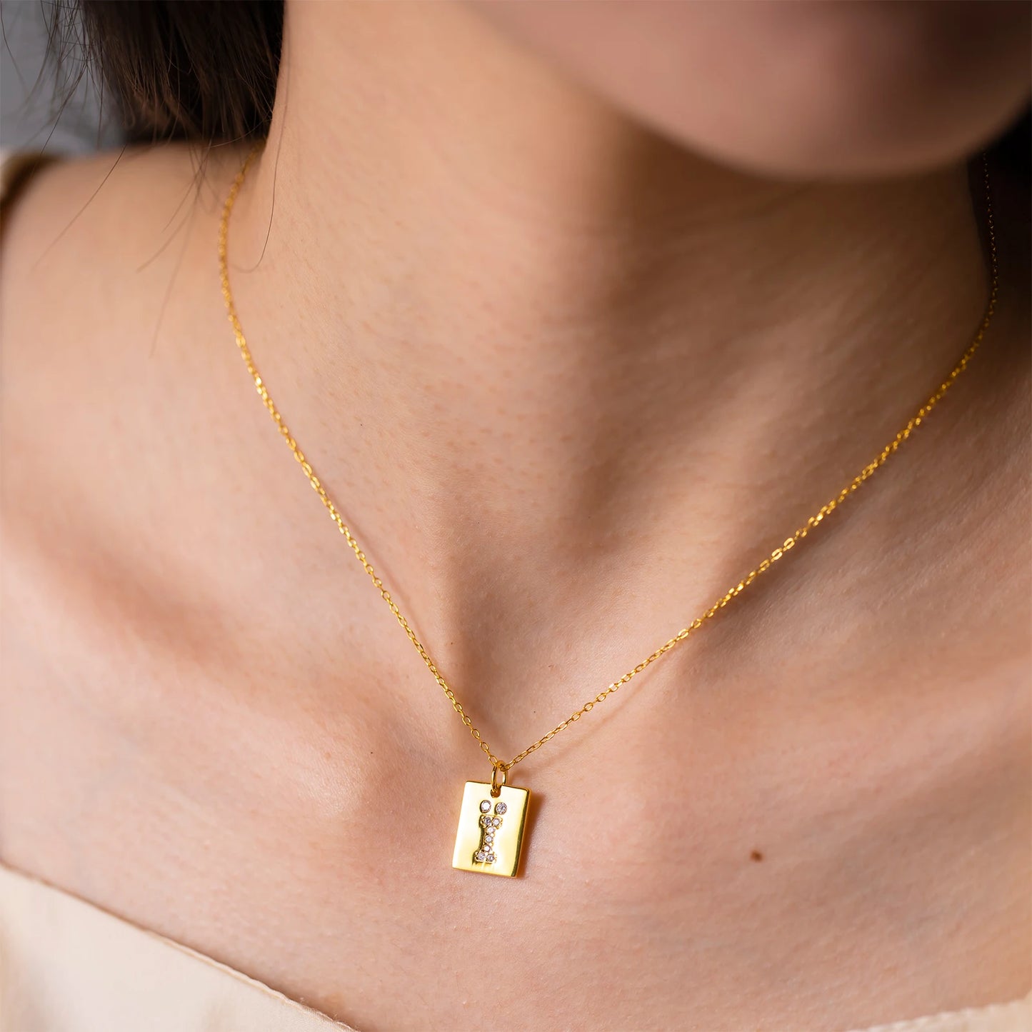 925 Sterling Silver Gold Square