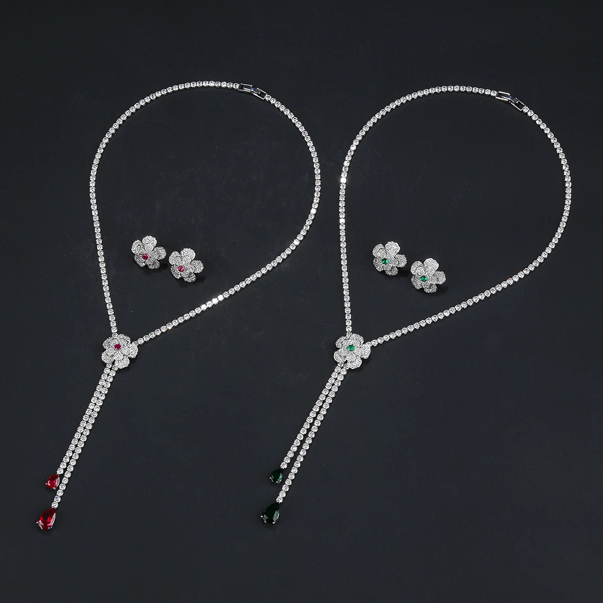 Flower Luxury Pieces High Quality Zirconia Fashion Zirconia  Set Jewelry Zirconia