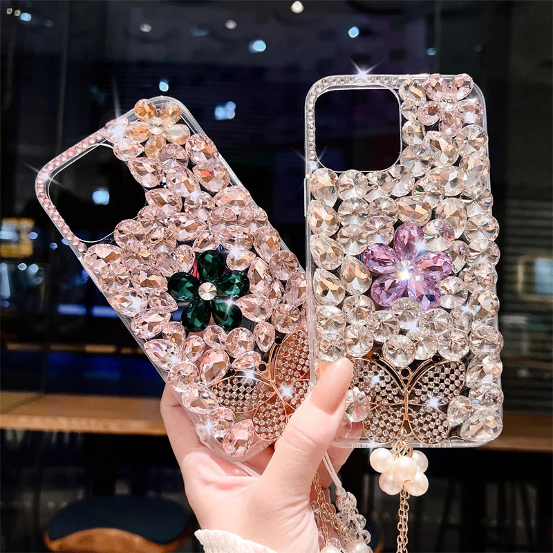 Rhinestone Diamond Phone Case for Huawei, P50Pro, P40, Mate30, Honor 9X, 50, 60Pro