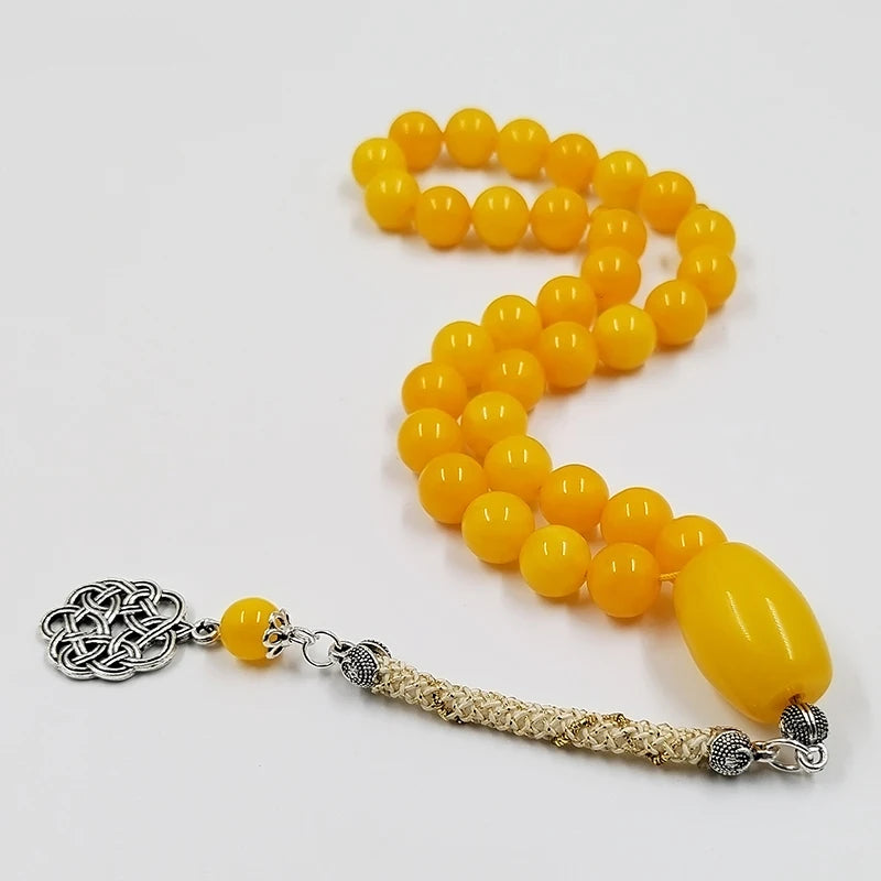 Tasbih Orange Resin Muslim  Rosary bead islamic prayer beads arabic jewelry Misbaha Turkish jewelry