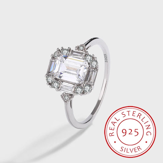 Luxurious S925 Silver  Diamond Ring