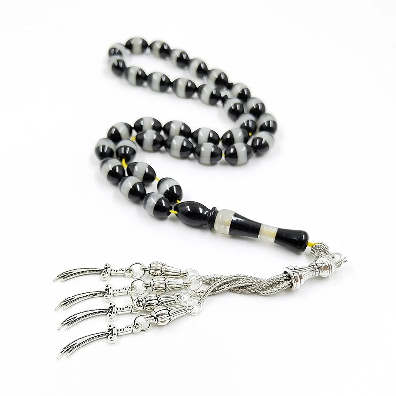 Black Resin Beads turkish design  tasbih bracelet Islam bracelet Man's Muslim Misbaha rosary