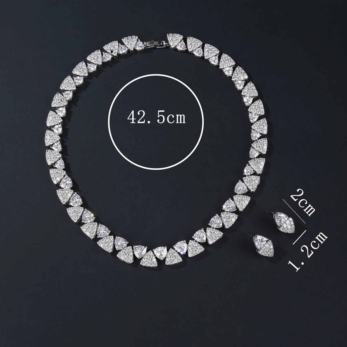 Zirconia Necklace Set  Wedding  Earrings Costume Jewelry Set