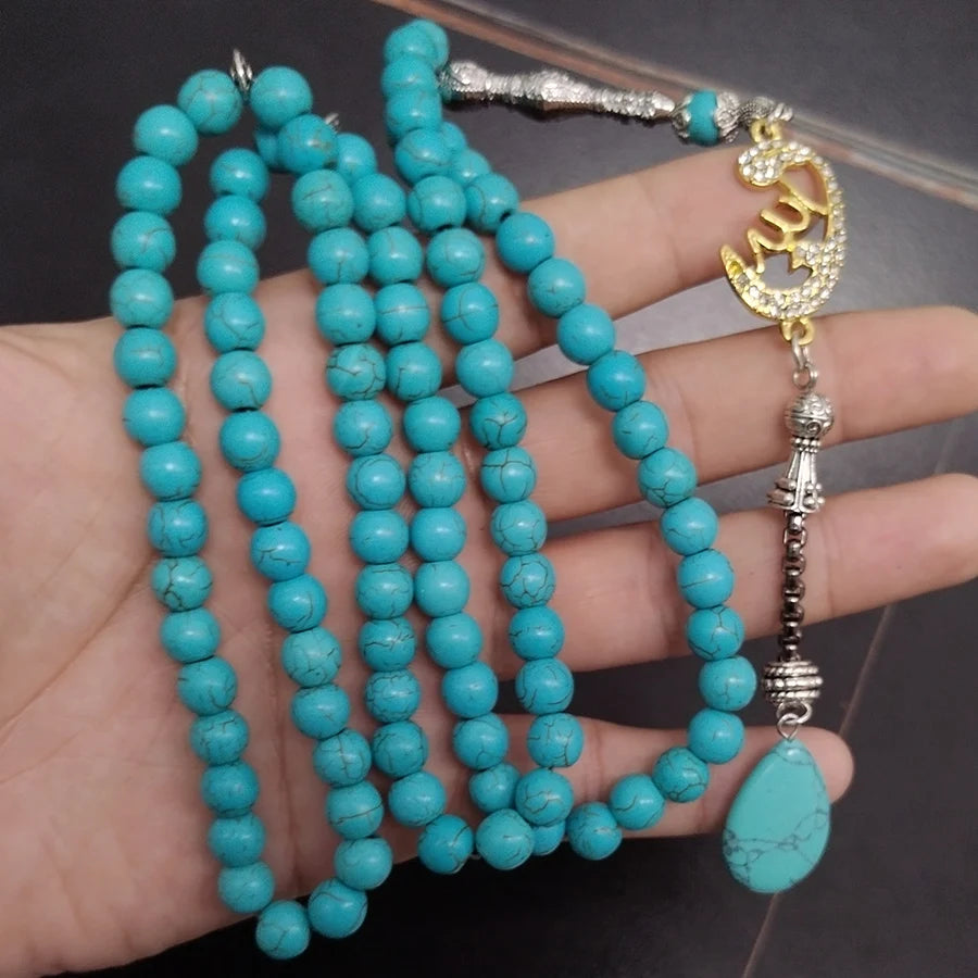 Tasbih Turquoises stone 99 100 Prayer Beads