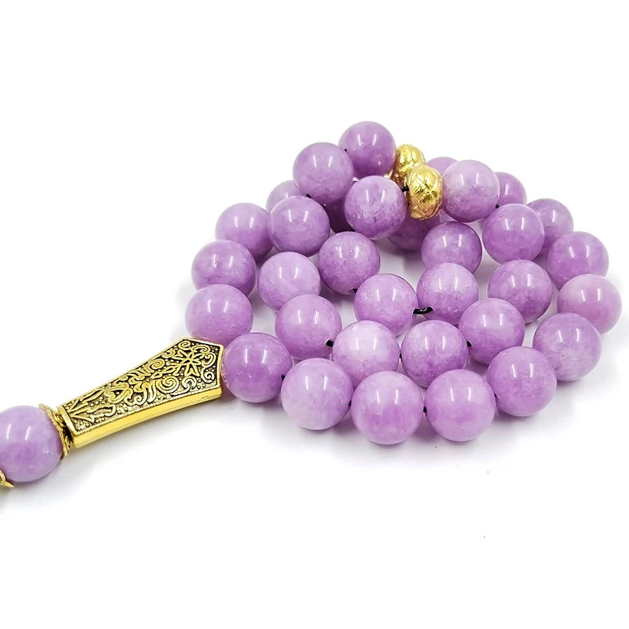 Natural Purple Agate Tasbih  Al-Fitr Rosary Muslim Bracelet Islam Rosary