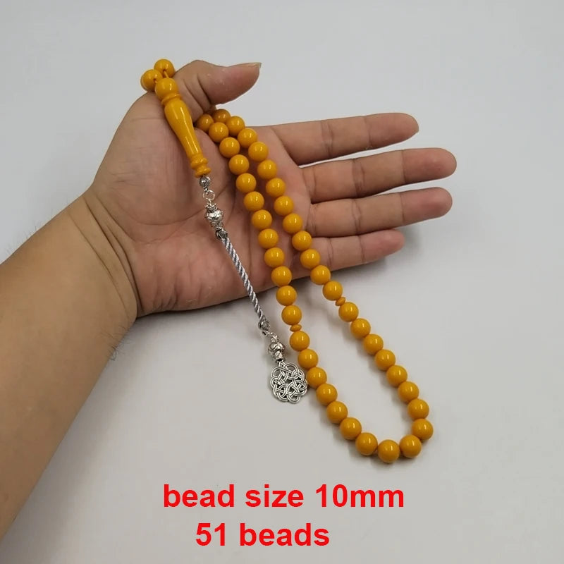 Tasbih yellow mistak Muslim bracelet Rosary prayer beads arabic accessories on hand islamic fashion eid gift bracelet Misbah