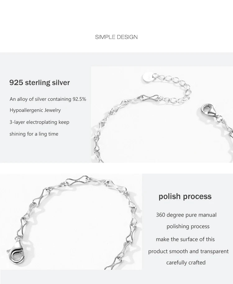 Real 925 Sterling Silver Bracelets Luxury  Jewelry