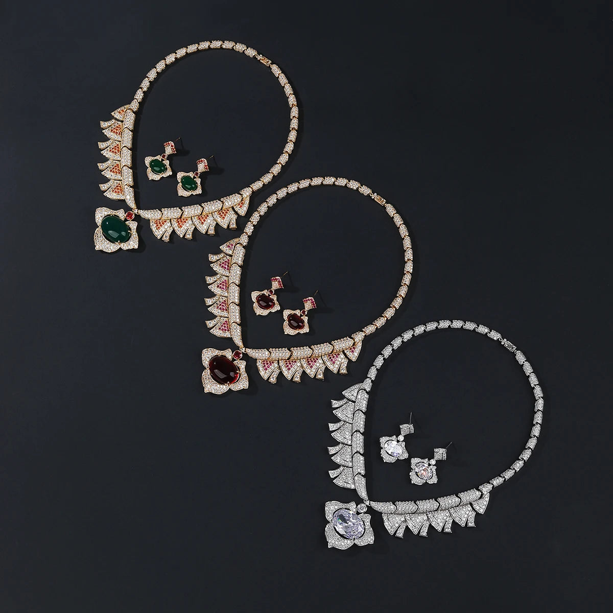 Luxury  Zirconia Wedding Jewelry Set