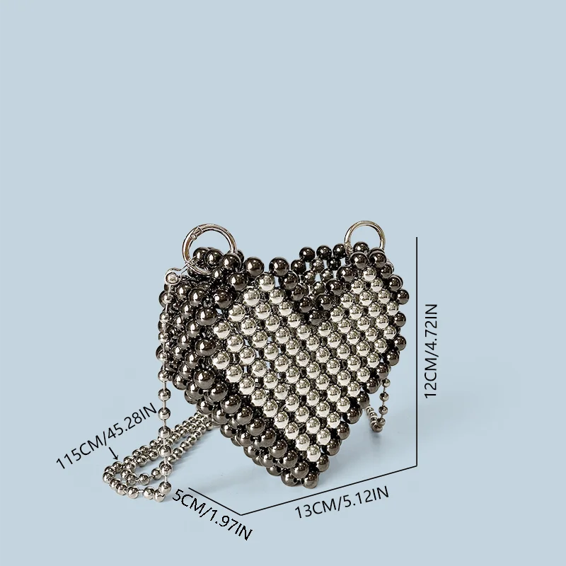 New beaded bag woven accessories small bag crossbody versatile sweet and cool style spicy girl bag mini love mouth red