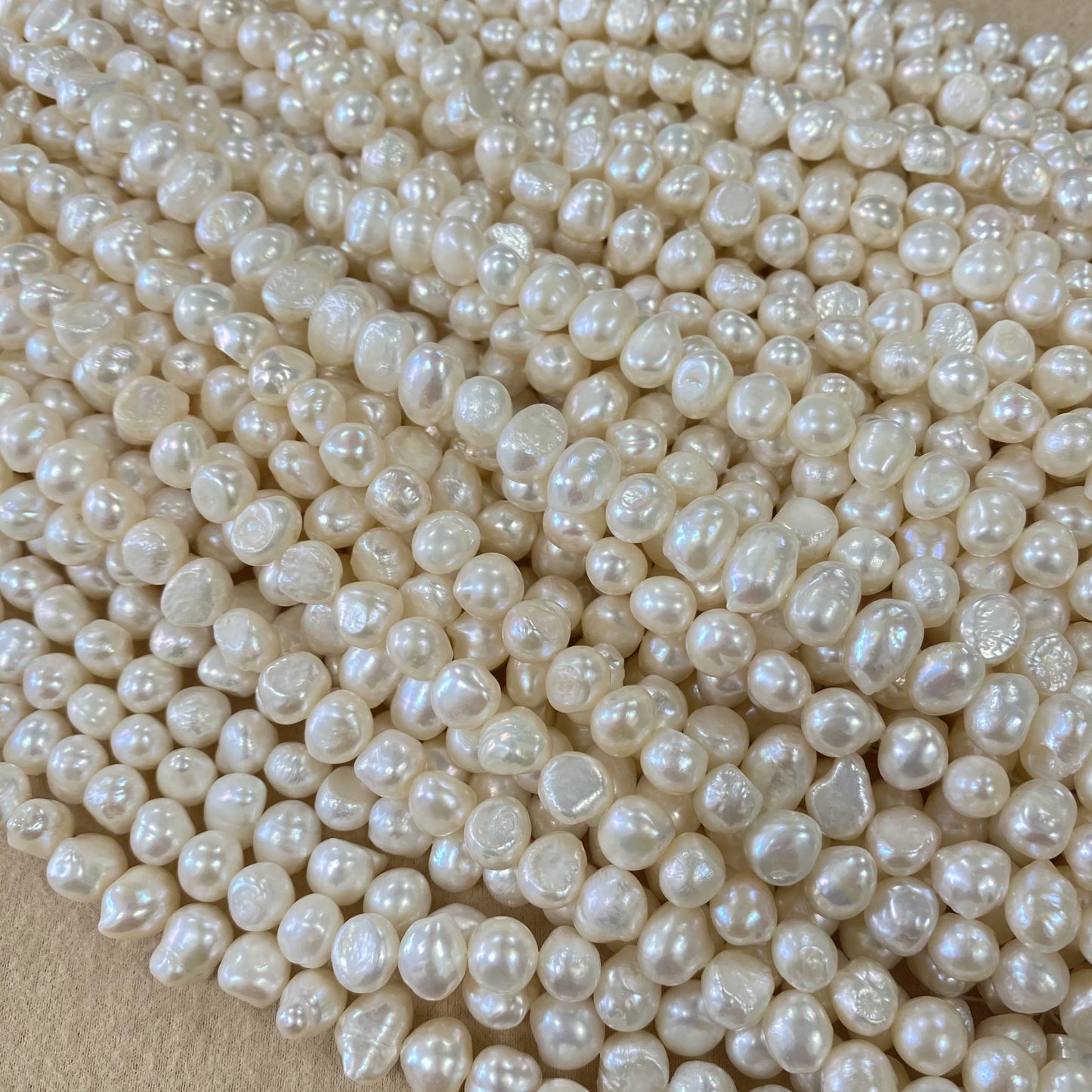 17cm String Natural Baroque Freshwater Pearl Beads 8-9mm Beads DIY Jewlery Making Kit for Necklace Bracelet Earring