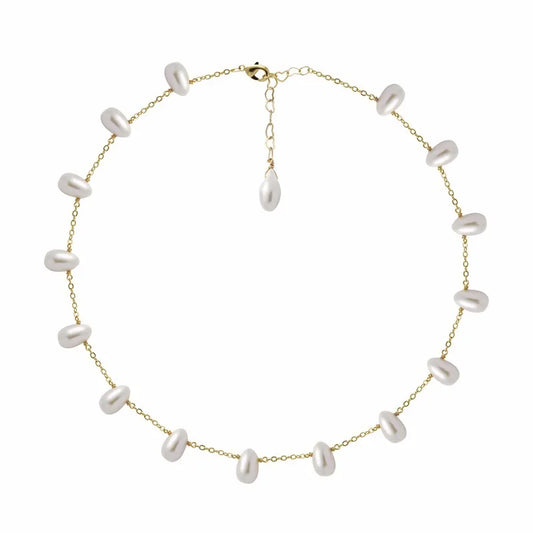 New Arrival Trendy 100% Natural Freshwater Pearl 14K Gold Filled Female Chains Necklace Jewelry