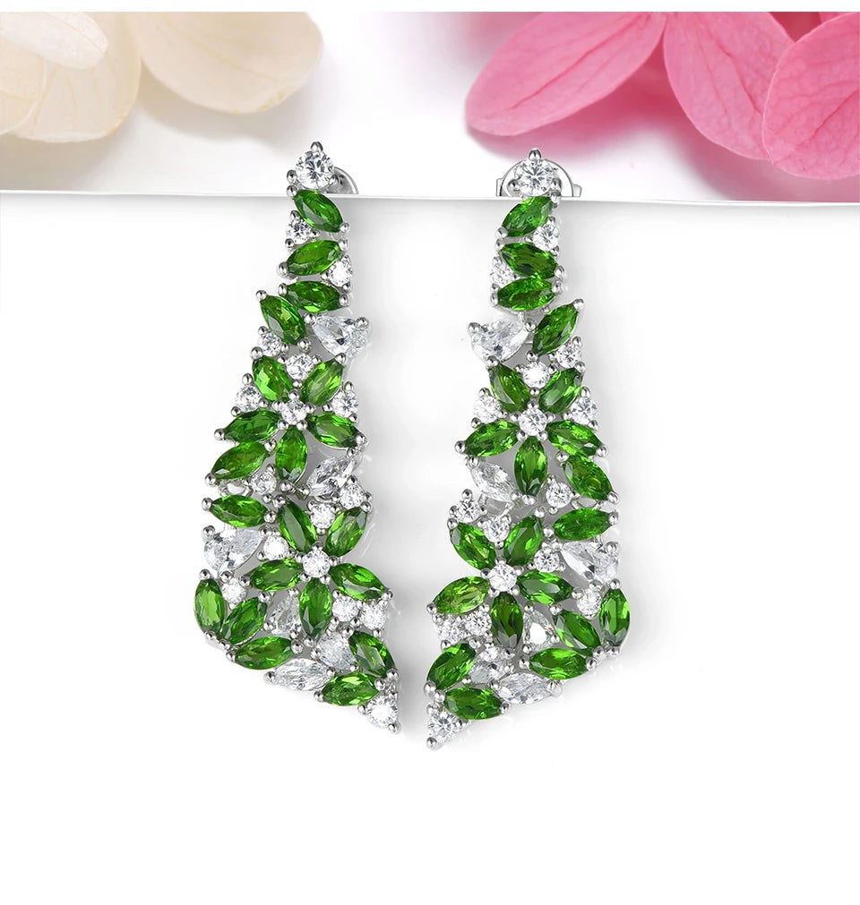 Natural Chrome Diopside Solid Sterling Silver Gemstone Classic Romantic Fine Jewelrys S925