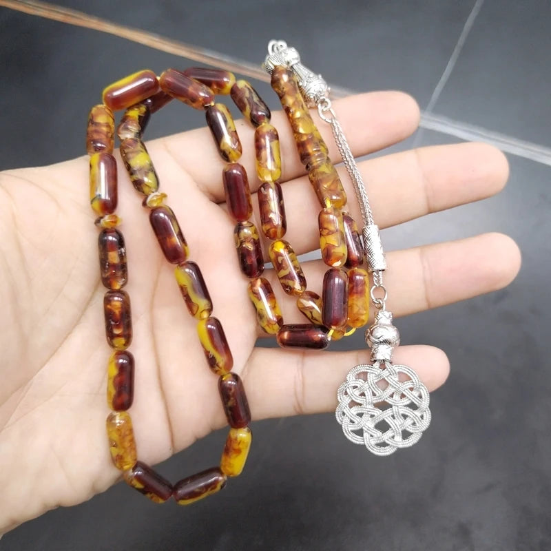 Tasbih Brown resin  Beads misbaha arabic fashion accessories  ramadan  Turkey