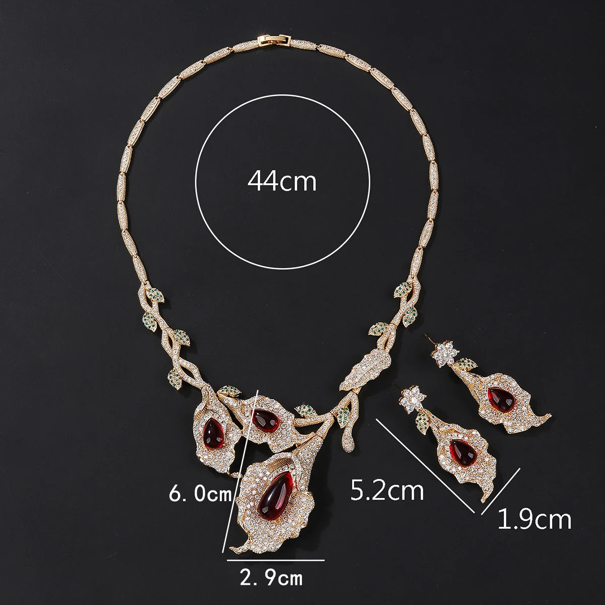 New Unique Design Flower Necklace Earring High Quality 2pcs Wedding Bridal Jewelry Sets For Women Party Accessorie CN11182