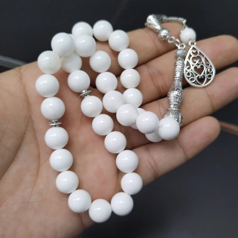 Tasbih Natural white seashell ramdan gift bracelets arabic fashion jewelry accessories on hand muslim misbaha prayer beads