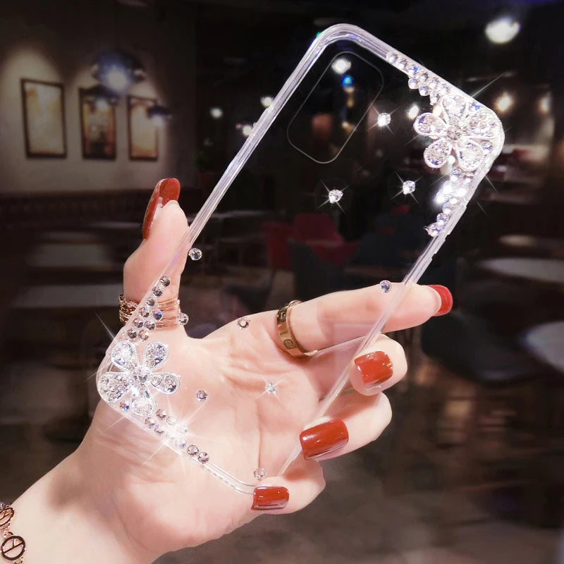 Soft Clear Phone Cover Case, Shiny Bling Diamond, for Huawei P50Pro, P40, Mate30, Honor 9X, 50, 60Pro, DIY