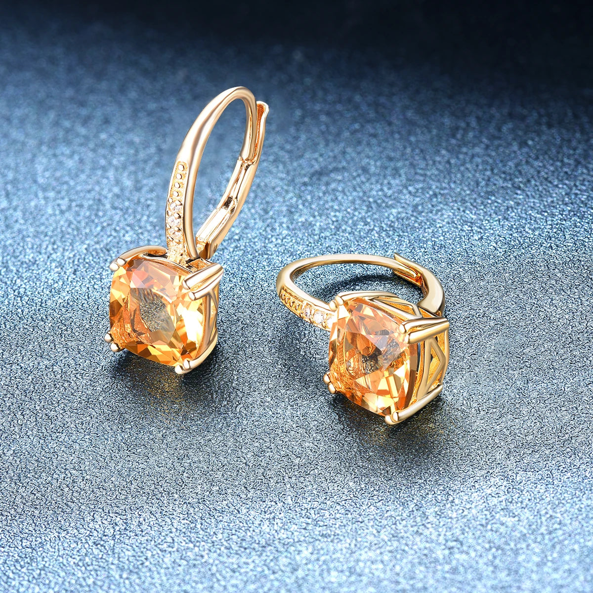 Natural  Citrine Earrings 925 Sterling