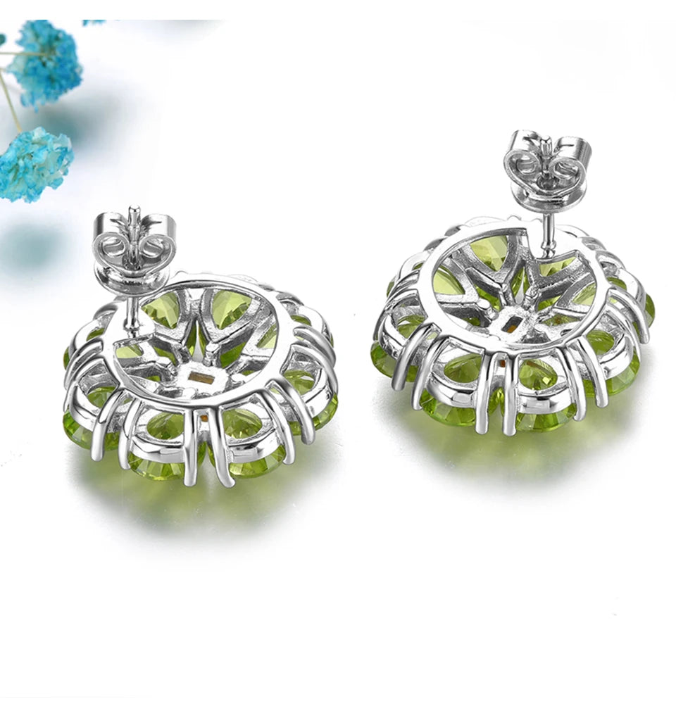 Natural Peridot Citrine Silver