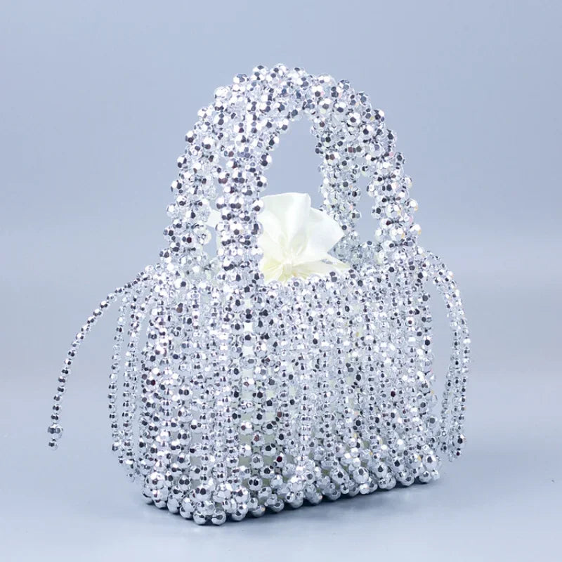 Handbag  Silver Crystal Opal Noir