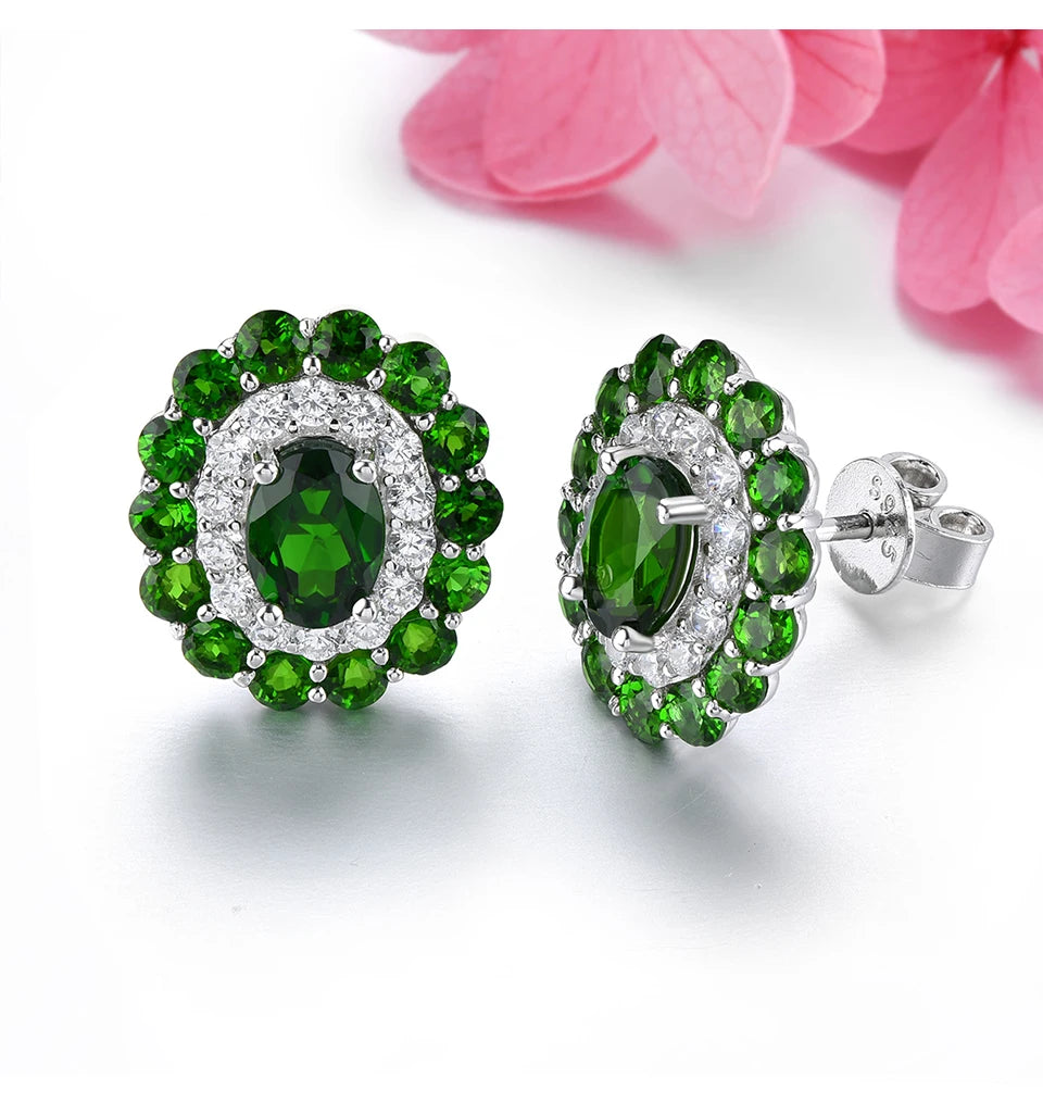 Natural Chrome Diopside Sterling Silver Design S925 Jewelrys