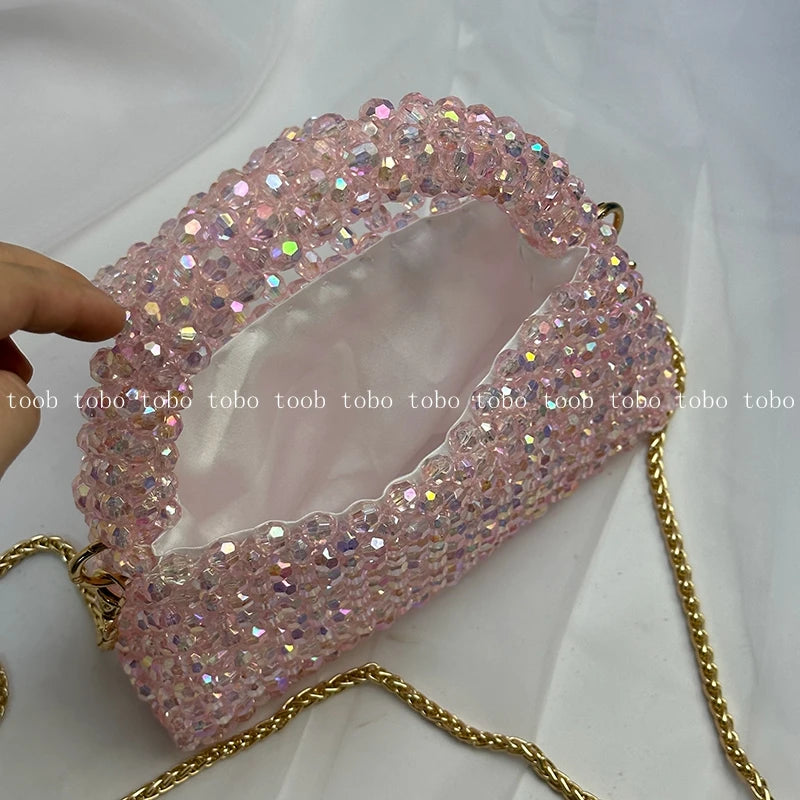 Summer Shining Bling Pink Clutch Bag