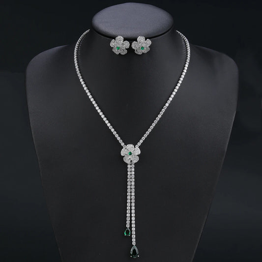 Flower Luxury Pieces High Quality Zirconia Fashion Zirconia  Set Jewelry Zirconia