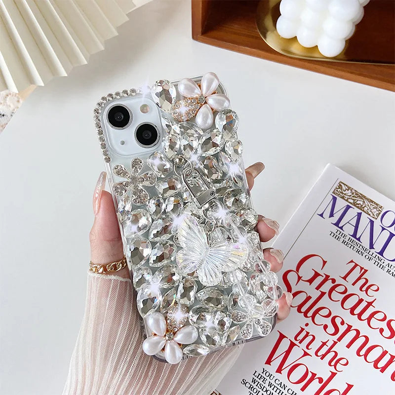 Dowager-Shining Bling Diamond Mobile Phone Case for Huawei, P50Pro, P40, Mate30, Honor 9X, 50, 60Pro, Fashion Girls