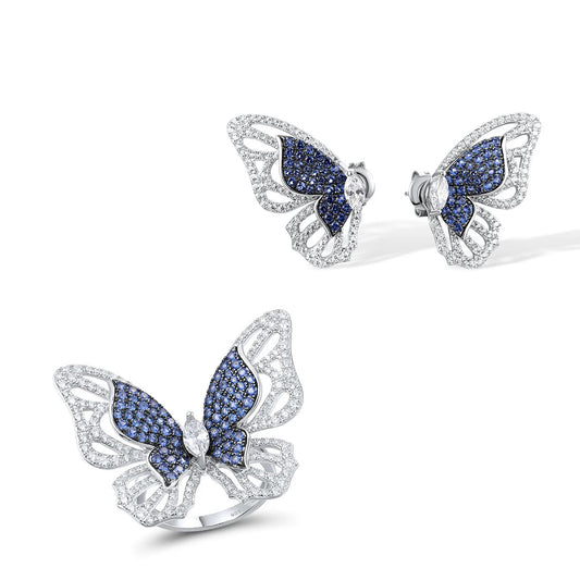 925 Sterling Silver Jewelry Set  Butterfly