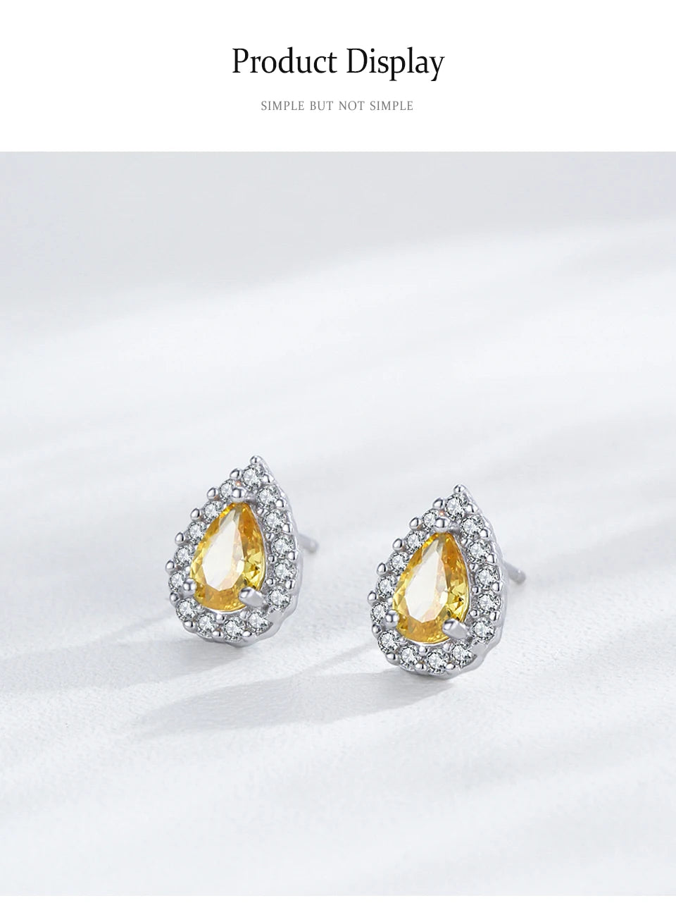 Luxury Yellow  925 Sterling Silver Fashion Jewelry Set