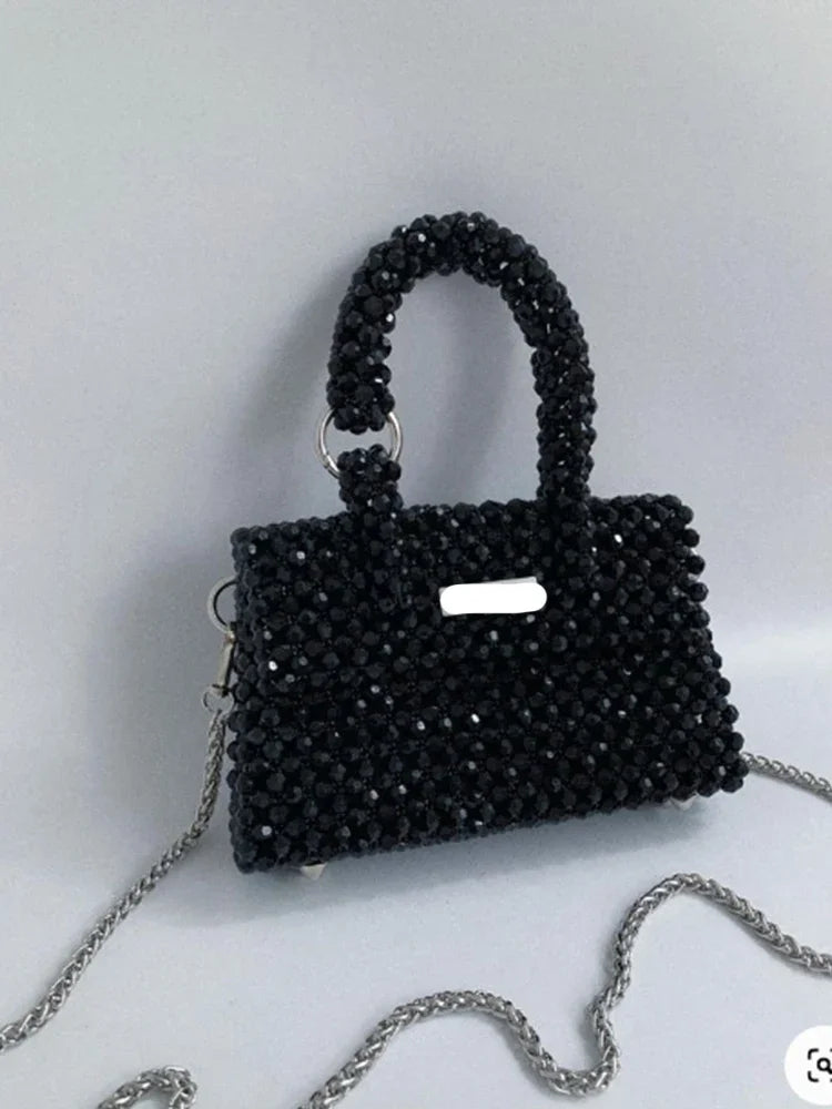 2024 Personalized Ins Designer Acrylic Bead Chain Crossbody Shoulder Bag Popular High-end Luxury Dinner Handbag Customized Color