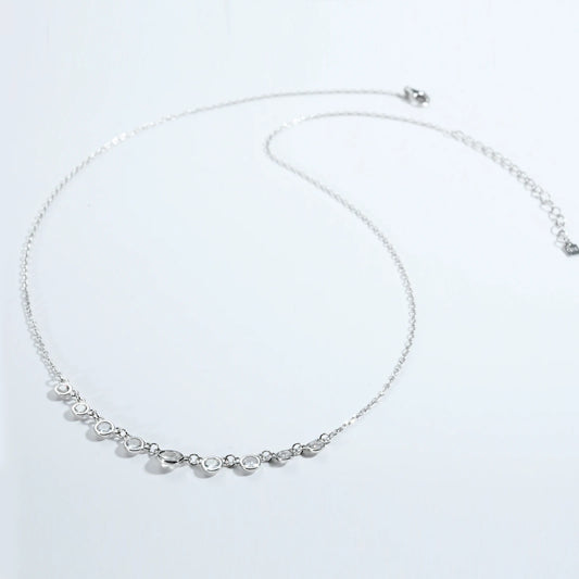 925 Sterling Silver Gold  Zircon  Necklace Women Luxury