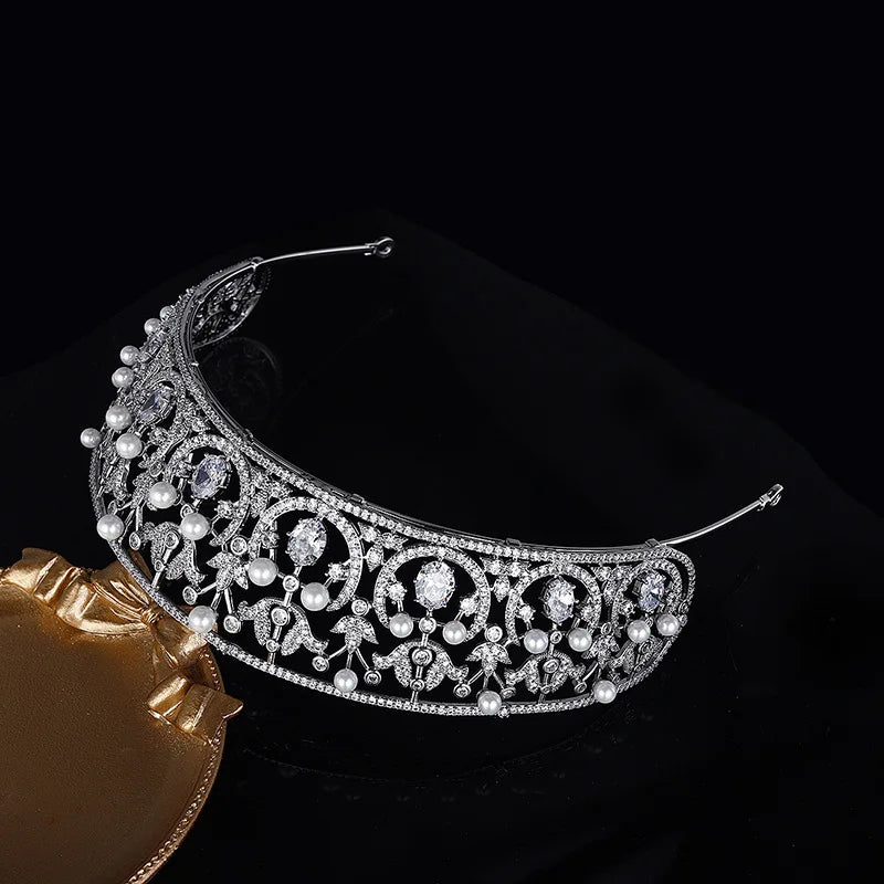 Vintage Luxury  Zirconia Crown Accessories Princess  Crystal Queens