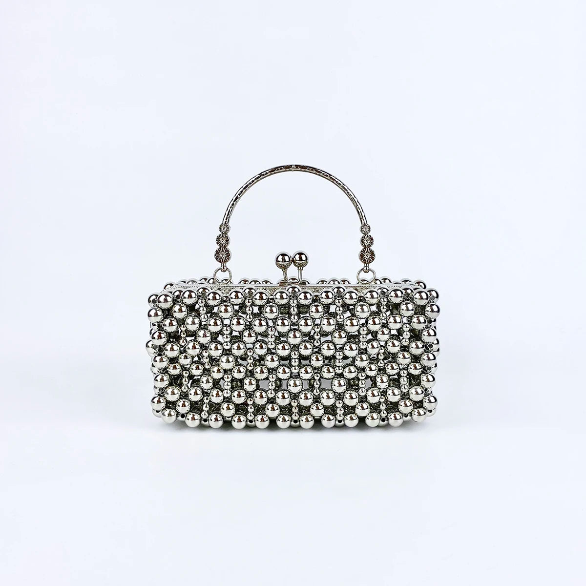 Fairy style silver small bag, women's new square bag, fashionable and high-end handbag, banquet bag