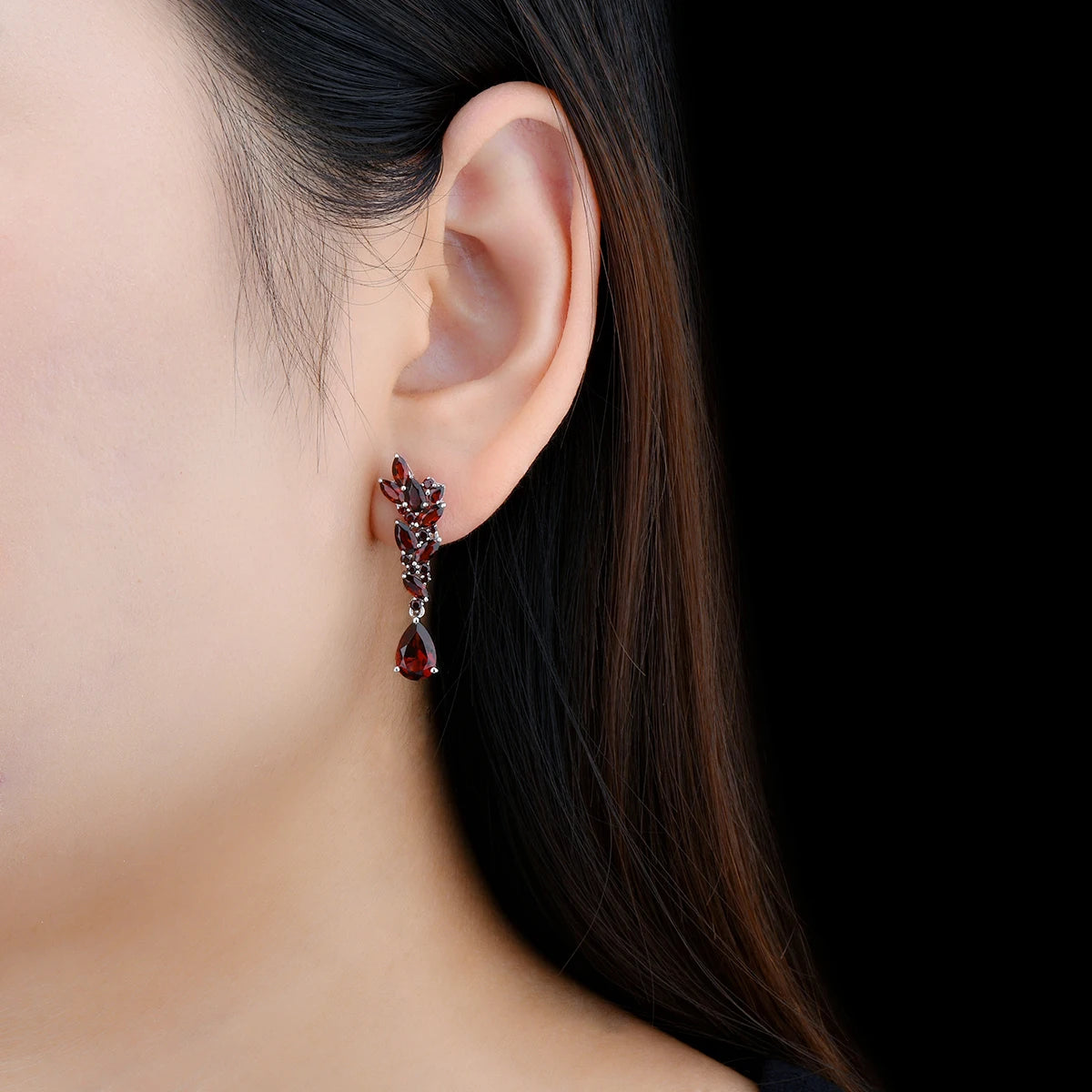 Natural Red Garnet Sterling Silver