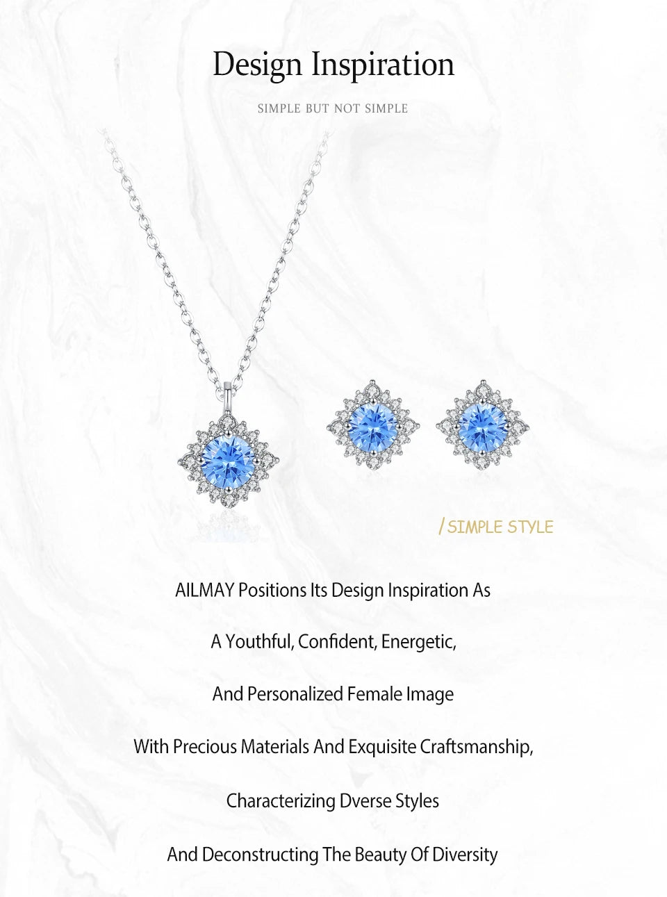 Sea Blue  925 Sterling Silver Fashion Jewelry Set