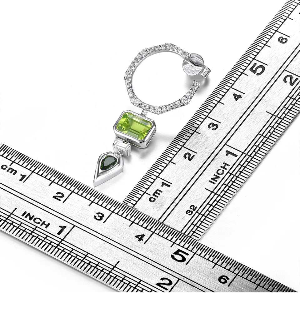 Natural Peridot Diopside Sterling Silver  Birthstone Unique Special Design S925