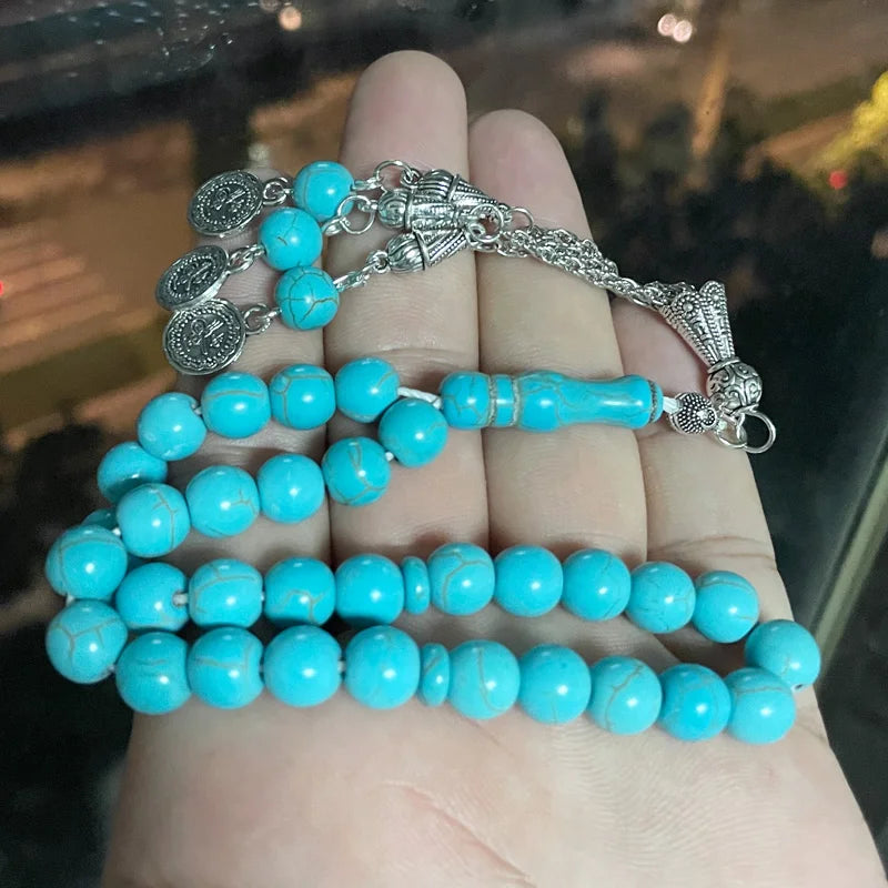 Tasbih bule Turquoise stone  prayer beads muslim gift turkish fashion misbaha islamic rosary arabic bracelet