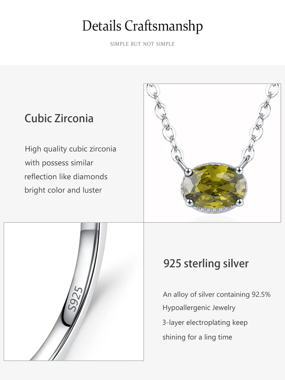 Luxury Olive Green  925 Sterling Silver Fashion Jewelry Set