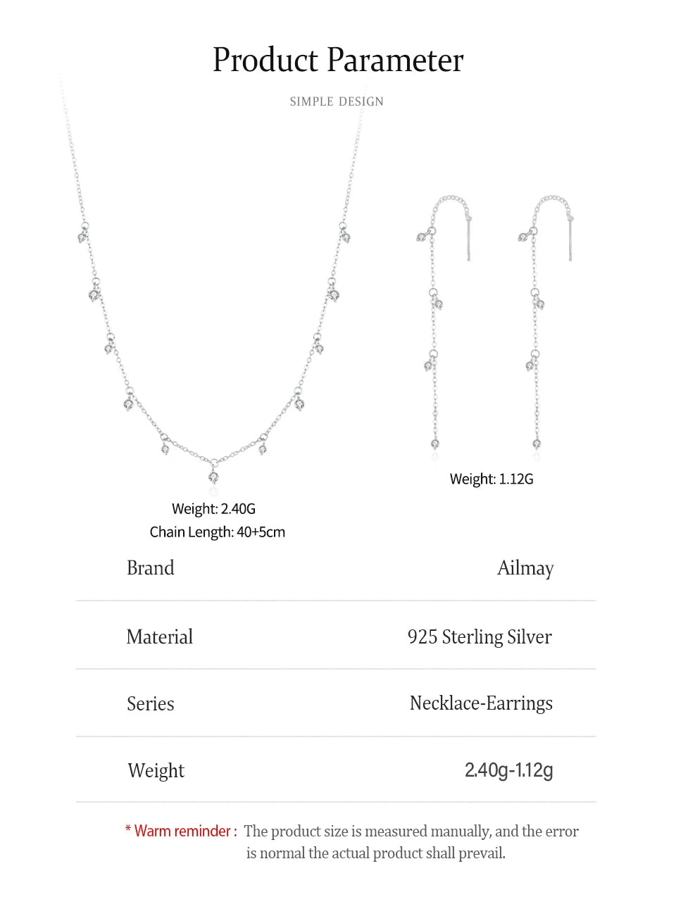 925 Sterling Silver Fashion Jewelry Set