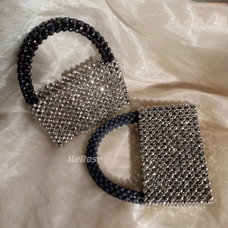 Handmade Crystal Metalic Beaded Bags  Fashion