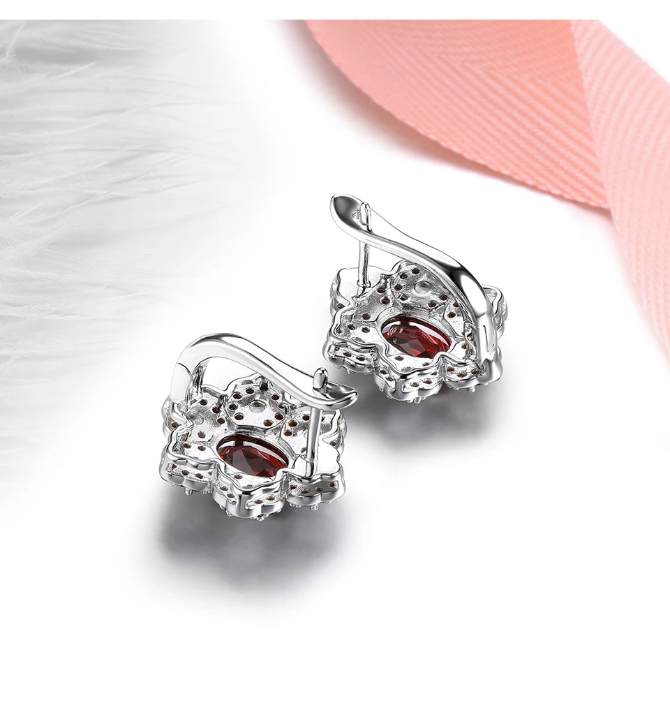 Natural Garnet White Topaz Sterling Silver