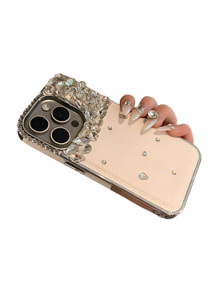 Luxurious Leather diamond Phone Case For iPhone 16 14 13 12 15 Pro Max Glitter for iPhone 15 16 14 Plus + High Qualitye Cover