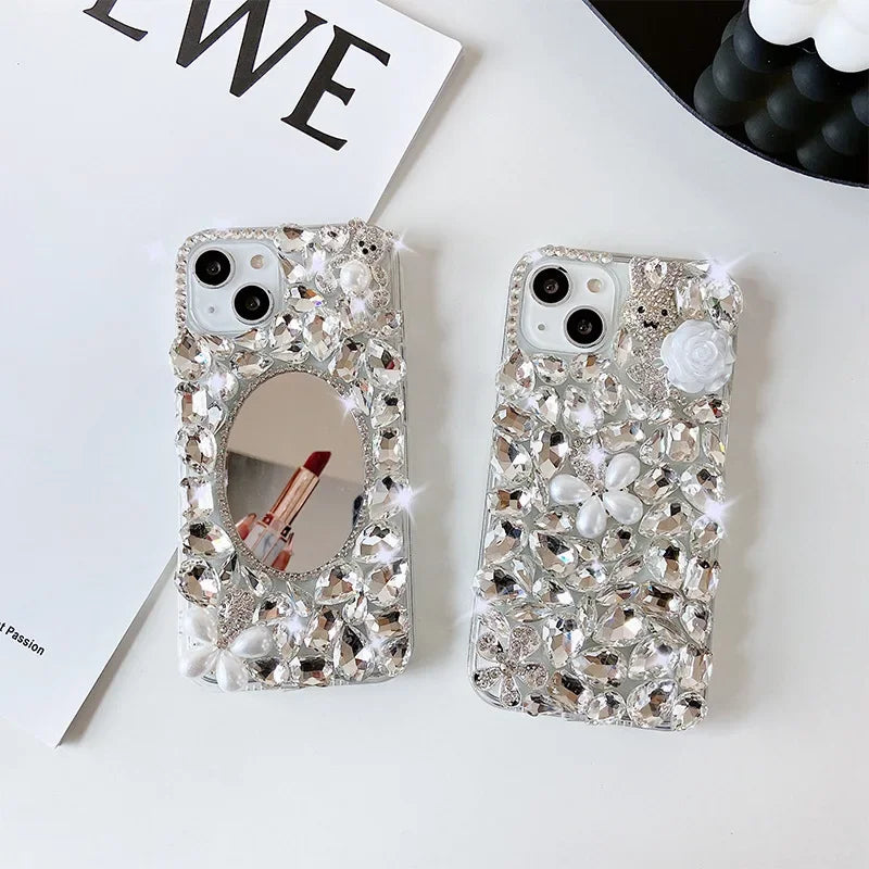 Luxury Handmade Rhinestone Crystal Phone Case for Huawei P50 P60 Pro Mate 50 60 Honors 80 90 100 Pro