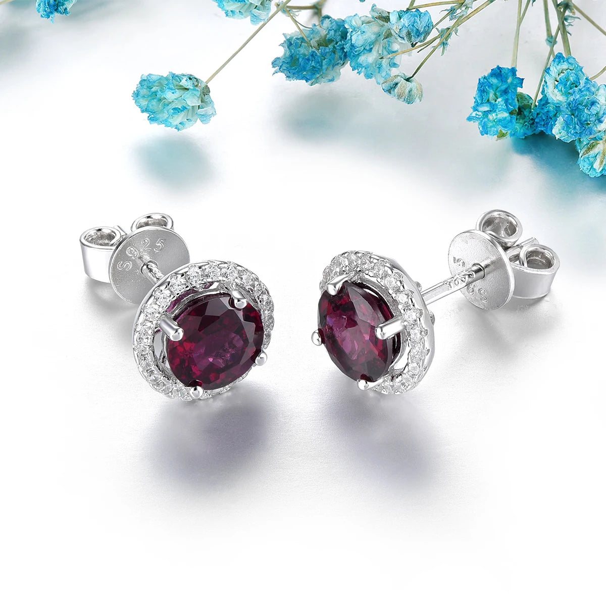 Natural Rhodolite Garnet Sterling Silver