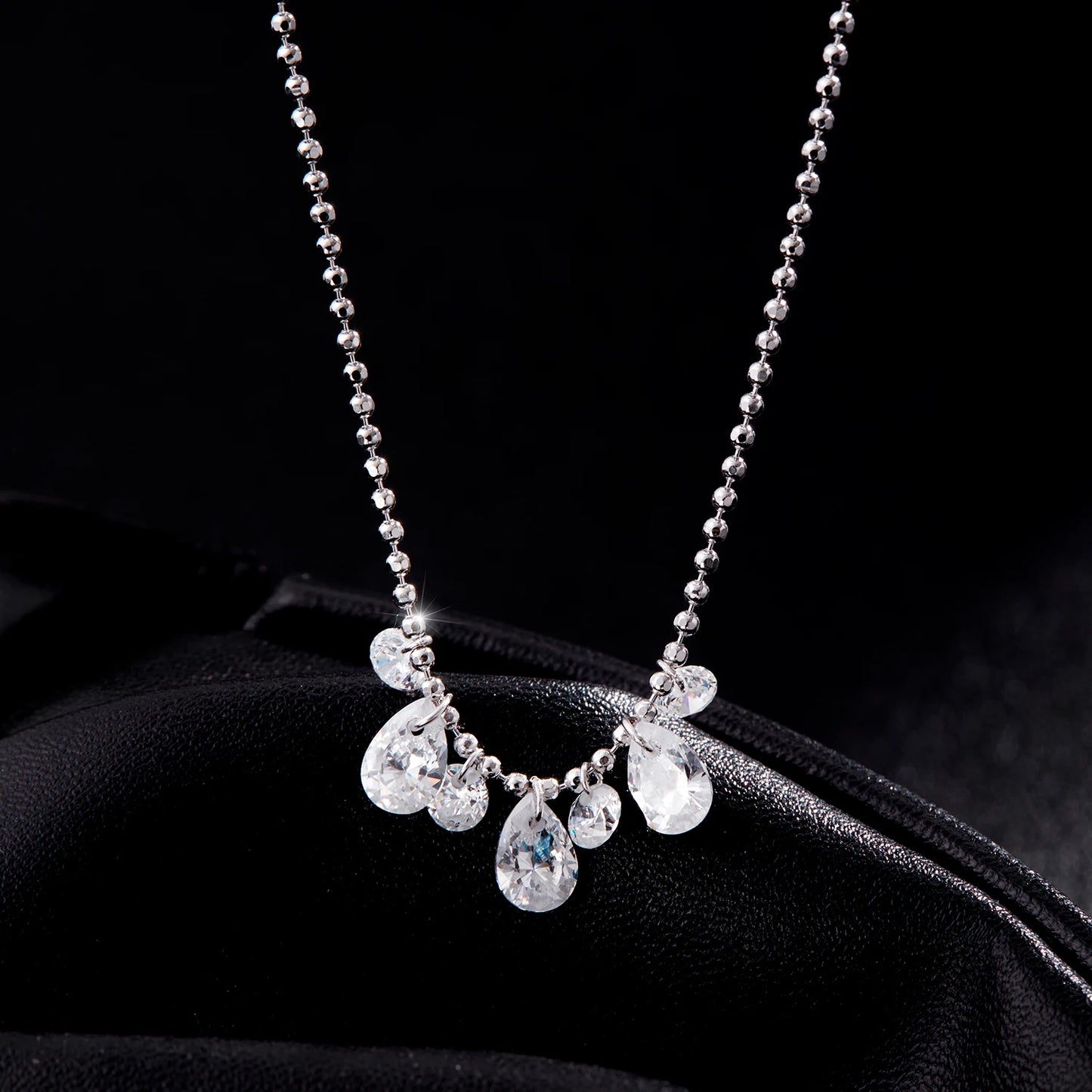 Pear Zirconia Necklace 925 Sterling Silver  Jewelry