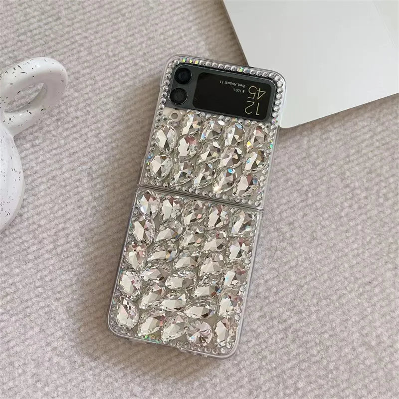 Korea Luxury Crystal Elegant Diamond Wrist Phone Case Cover For Samsung Galaxy Z Flip 3 4 5 6 F7110